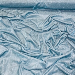 1m two tone sky blue / turquiose  moonlight Lurex  glittery slight Stretch fabric 58"