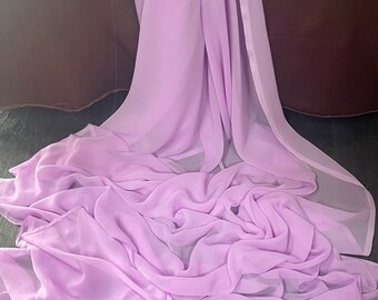 1m lilac  supreme  chiffon dress fabric 45” wide
