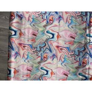 1m digital print smooth drapey dress   floral satin multi colour fabric 45&quot;
