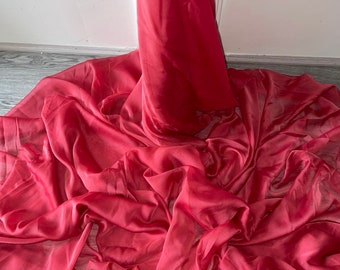 Vestido de chiffon catiônico rosa coral de 1m com 58" de largura