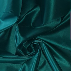 1M forest green raw silk polyester shantung satin bridal fabric  dress decorating 58” wide