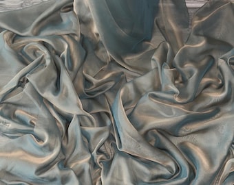 1m  cationictwo tone  mocha green   chiffon dress fabric 58" wide