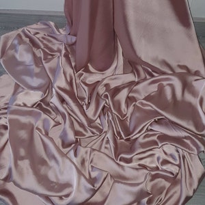 1m  chameuse silky smooth satin dusty pink  color  dress fabric 58&quot; wide