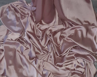 1m  chameuse silky smooth satin dusty pink  color  dress fabric 58&quot; wide