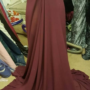 1m  burgundy crepe georgette  chiffon dress fabric 58" wide