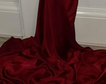 1m  charmeuse  smooth satin wine red  color  dress fabric 58&quot; wide
