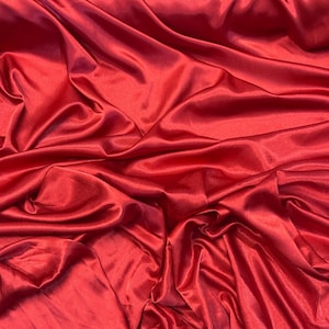 1m red back crepe satin dress fabric 58&quot; wide