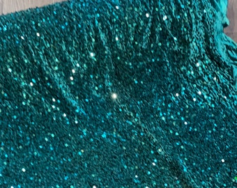 Velluto verde acqua con paillettes morbido velluto liscio da 1 m metro Elasticizzato con ricamo di paillettes su tutta la superficie Tessuto con paillettes elasticizzato a due vie 58"