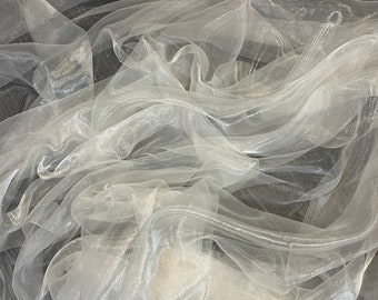 Domestic Organdy Fabric - Cotton Organdy - White White Starched