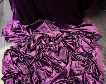 Tela de terciopelo burdeos oscuro de 1 m y 147 cm de ancho