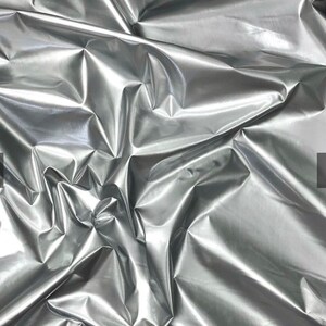 Silver This PVC fabric is lightweight and available in 5 colour avilable buy meter