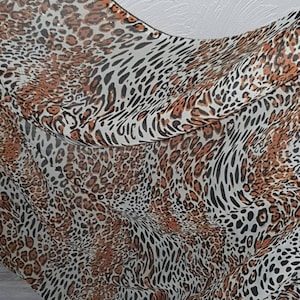 1m zwart goud tijger glitter chiffon jurkstof met dierenprint, 45&quot; breed