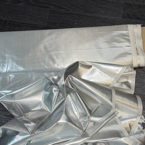 1m silver  metalic lame fabric 35” wide