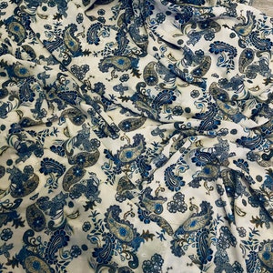 1m Paisley printed multi coloured  crepe georgette chiffon dress fabric 58&quot; wide