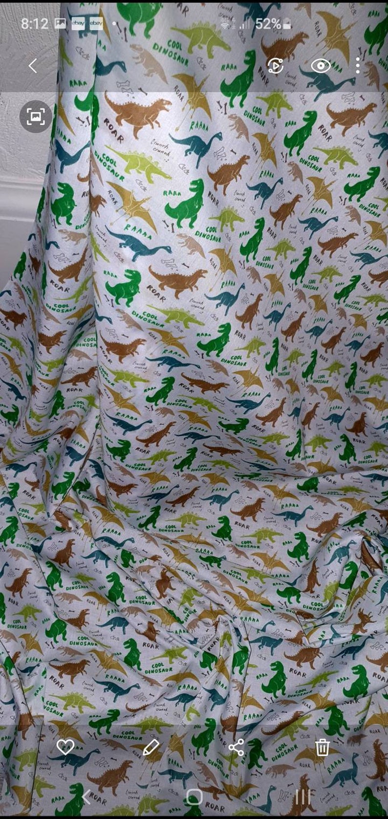 1m dinosaur greenbrown coloured polycotton 44 wide