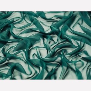 Emerald Green Cationic Chiffon Fabric 58'' PRICE PER METER