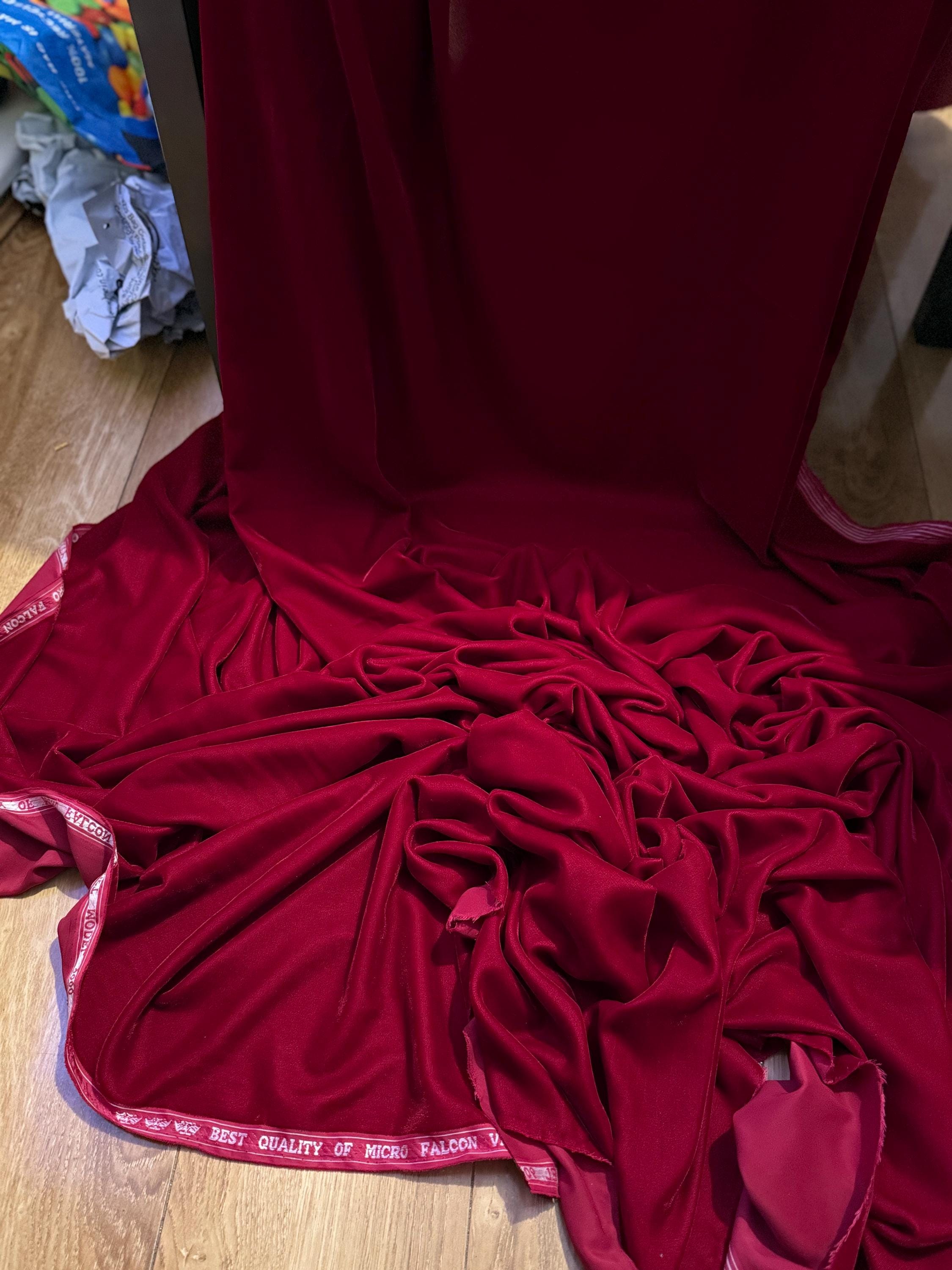 Rideau Tulle Drapé Velours Rouge HWAYONCHO - Opacifiant, Pour Salon, Style Moderne (Neuf)
