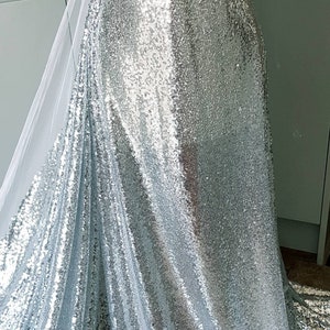 1m silver sequin   fabric 58&quot; wide