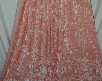 1m peach  ice crush velvet  fabric 58” wide