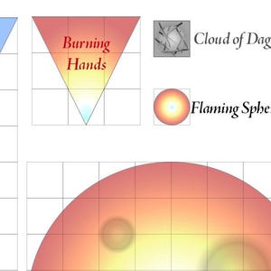 Printable DND 5e AoE Spell Templates | Full-Color Download | 67 Pages for Players and DMs