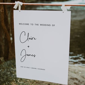 NAPA Script Wedding Welcome Sign, Welcome to our Wedding Sign, Minimalist Wedding Welcome Template, Modern Welcome Sign, Editable, Printable