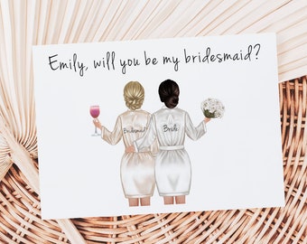 Personalized Bridesmaid Proposal, Will You Be My Bridesmaid Card, Maid of Honor Proposal, Customized Bridesmaid Gift, Ask Bridesmaid, Robe