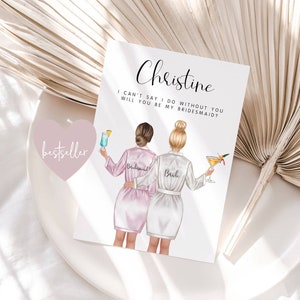 Aangepaste bruidsmeisje voorstel kaart, gepersonaliseerde bruidsmeisje cadeau, zul je mijn bruidsmeisje zijn, bruidsmeisje Box Card, vraag Maid of Honor Card, Robe