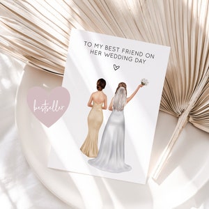 Custom Best Friend Wedding Day Card, To My Best Friend On Her Wedding Day, Personalized Wedding Card, Congratulations Best Friend Wedding