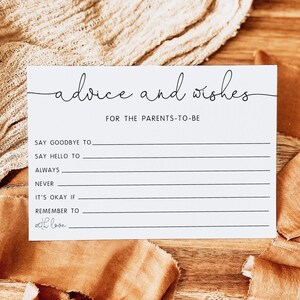 Jeu de conseils pour baby shower, conseils pour les futurs parents Jeu de baby shower, carte de conseils pour bébé, conseils et voeux, jeux de baby shower, imprimable, A3