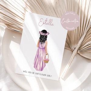 Willst du mein Blumenmädchen sein, Blumenmädchen Vorschlag, Blumenmädchen Geschenk, Fragen Blumenmädchen Karte, Junior Brautjungfer Karte, anpassbar