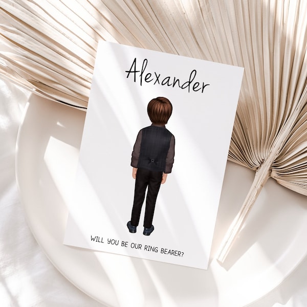 Customized Ring Bearer Card, Will You Be My Ring Bearer, Ring Bearer Proposal, Will You Be My Page Boy, Personalized Ring Bearer