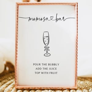 Insegna per bar Momosa, insegna per baby shower, insegna per bar Baby Shower, insegna per bar Mimosa, insegna per bar Bubbly, modello modificabile, B2