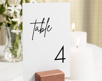 ASPEN Minimalist Wedding Table Place Card, Wedding Table Number, Wedding Table Card, Modern Table Numbers, Calligraphy Table No Template