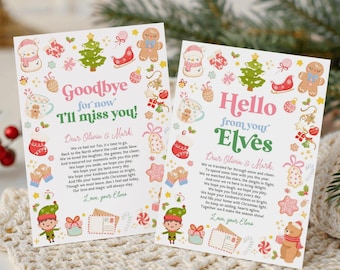 Elf Arrival Letter, Editable Elf Letter, Hello Letter from Elf, Welcome Christmas Elf Letter, Goodbye Elf Letter Pastel, Canva