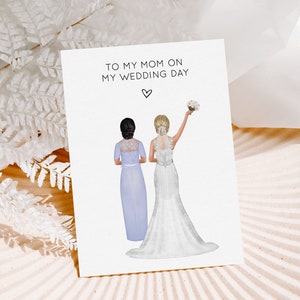 An meine Mutter an meinem Hochzeitstag angepasste Mutter Hochzeitstag Karte, personalisierte Mutter Hochzeitsgeschenk, Mutter der Braut Geschenk, Geschenk von der Tochter