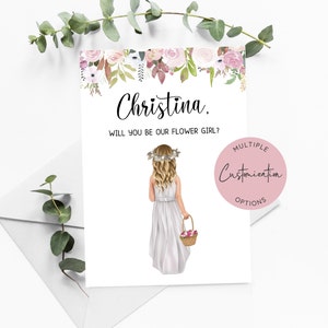 Blumenmädchen-Karte, Blumenmädchen-Karte, Blumenmädchen-Vorschlag, Junior-Brautjungfer-Vorschlag, personalisiertes Blumenmädchen-Geschenk