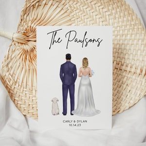 Hochzeitskarte, Hochzeitshundekarte, personalisiertes Geschenk für Braut und Bräutigam, Verlobungsgeschenk, Glückwunschkarte, Hund, Katze