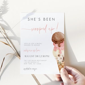 She&#39;s Been Scooped Up Bridal Party Invite, Ice Cream Party Invitation, Ice Cream Bridal Shower Invitation, Bridal Party Invite Template, IC1