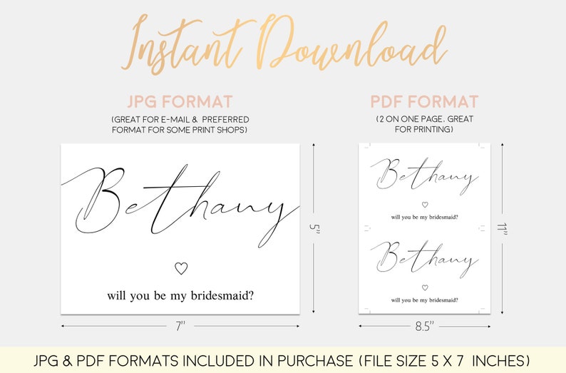 Bride Tribe Editable Bridesmaid Proposal Card Maid of Honor Minimalist Will You Be My Bridesmaid Card Personalized Bridesmaid Gift