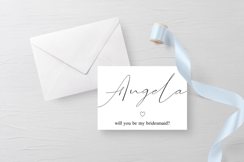 Bride Tribe Editable Bridesmaid Proposal Card Maid of Honor Minimalist Will You Be My Bridesmaid Card Personalized Bridesmaid Gift