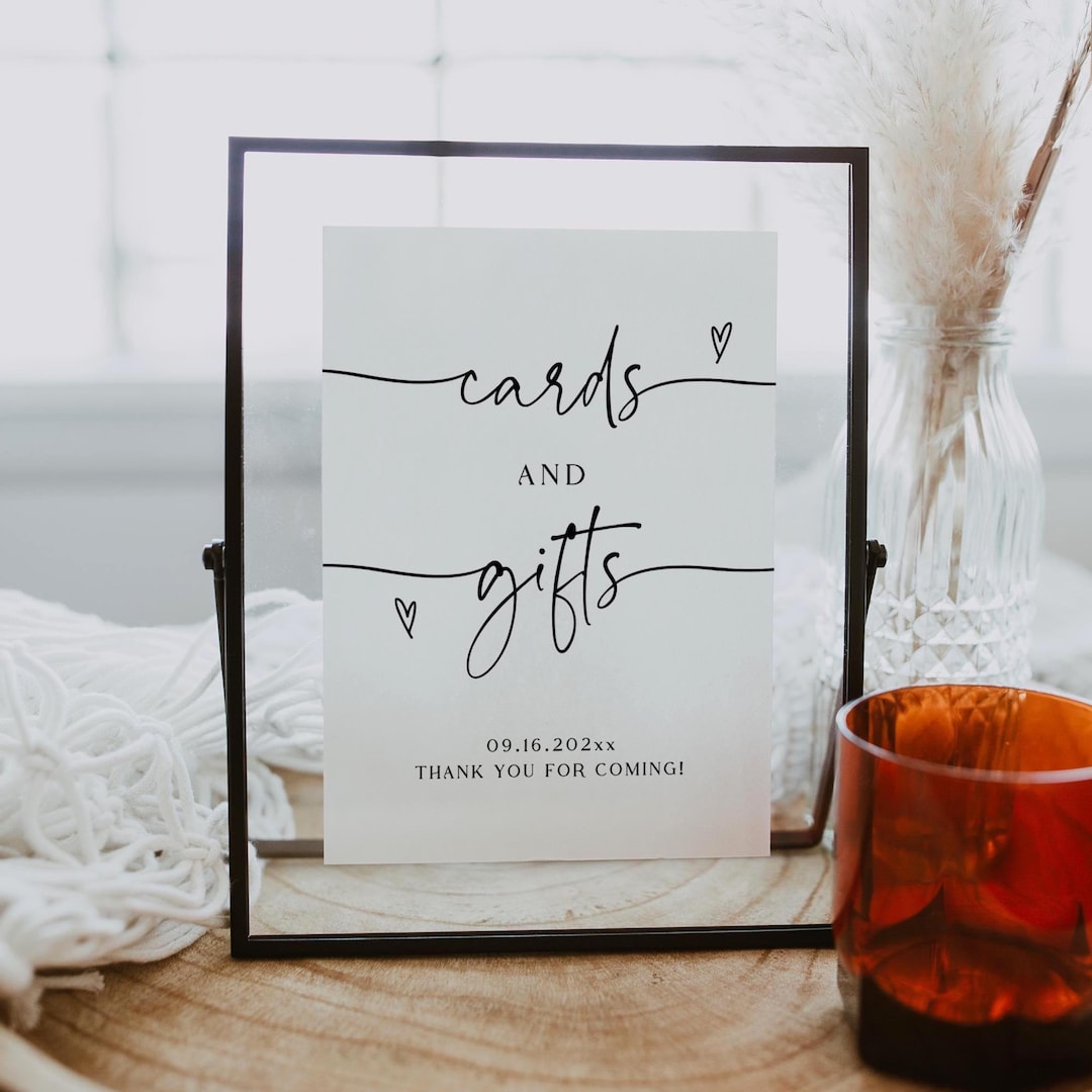 Cards and Gifts Wedding Sign, Wedding Gift Table Sign, Wedding Cards ...