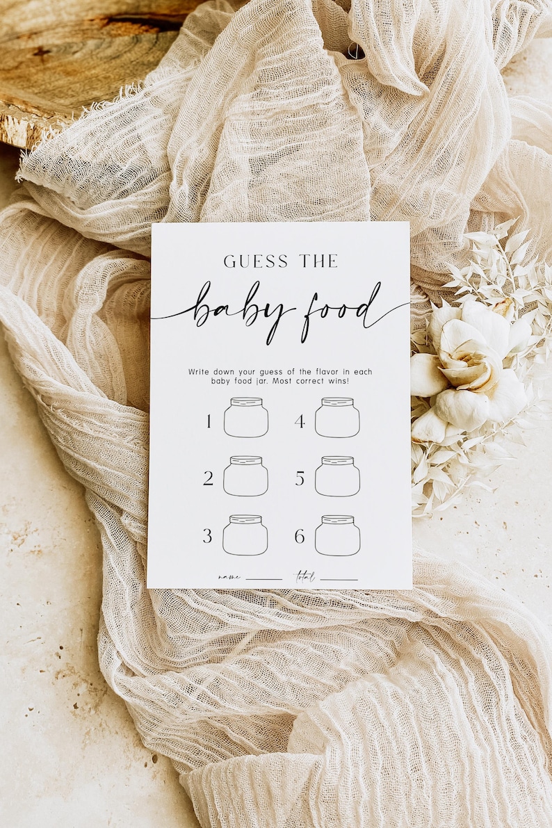 Minimalist Guess the Baby Food Game, Editable Canva Template (digital ...