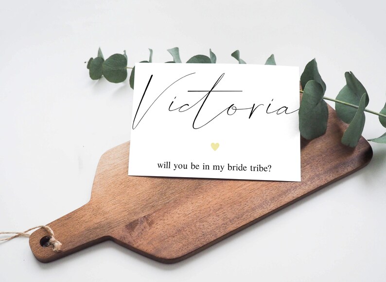 Bride Tribe Editable Bridesmaid Proposal Card Maid of Honor Minimalist Will You Be My Bridesmaid Card Personalized Bridesmaid Gift