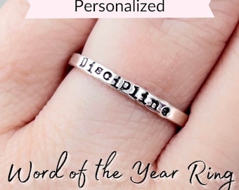 Custom Word of the Year Personalized Ring Word Jewelry