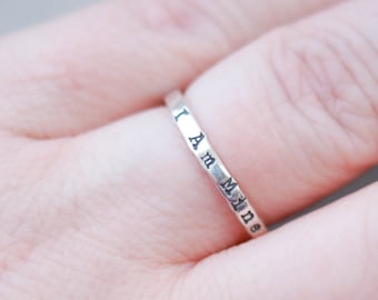 I Am Mine Ring: Minimalist Silver Self-Love Jewelry