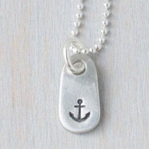 Silver Anchor Necklace New Beginnings Gift for Best Friend Female