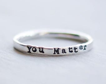 You Matter Mental Health Gifts Anxiety Self Care Ring Inspirational Jewelry