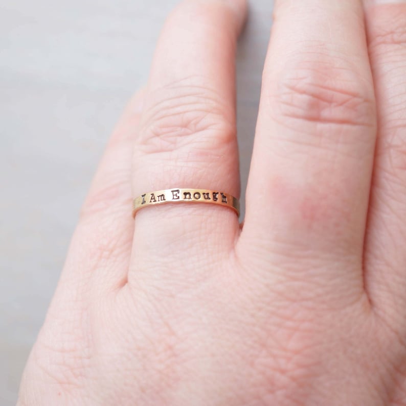 I Am Enough Ring You Are Enough Inspirational Ring Mental Etsy Sweden