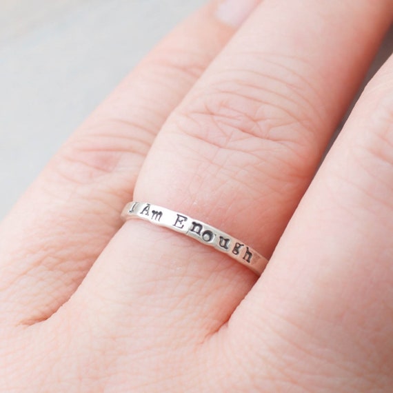 I Am Enough Ring You Are Enough Inspirational Ring Mental Health