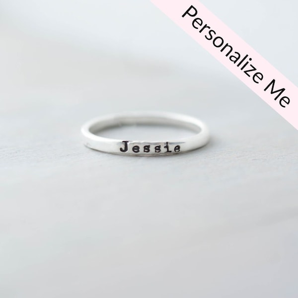 Anel de compromisso simples, joia personalizada